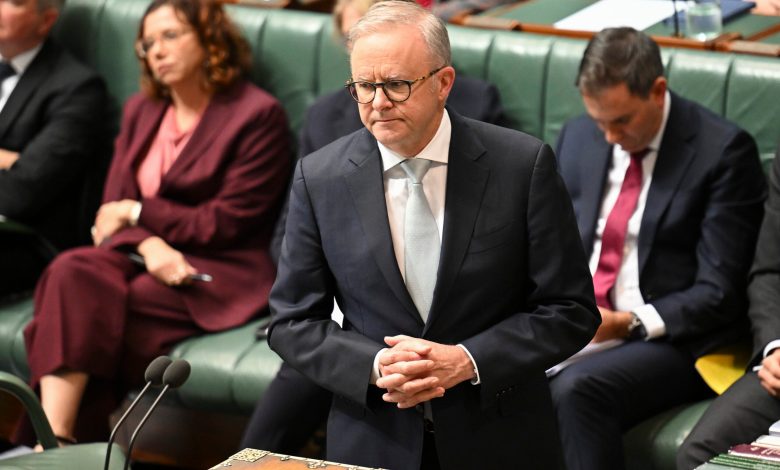 Prime Minister Anthony Albanese during Question Time at Parliament House in Canberra.