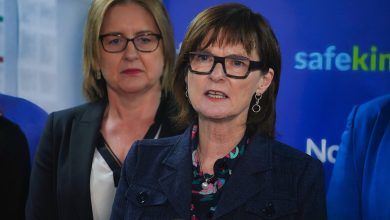 Victorian Premier Jacinta Allan and Minister for Health Mary-Anne Thomas are seen during a press conference at the Northern Centre for Health Education and Research.