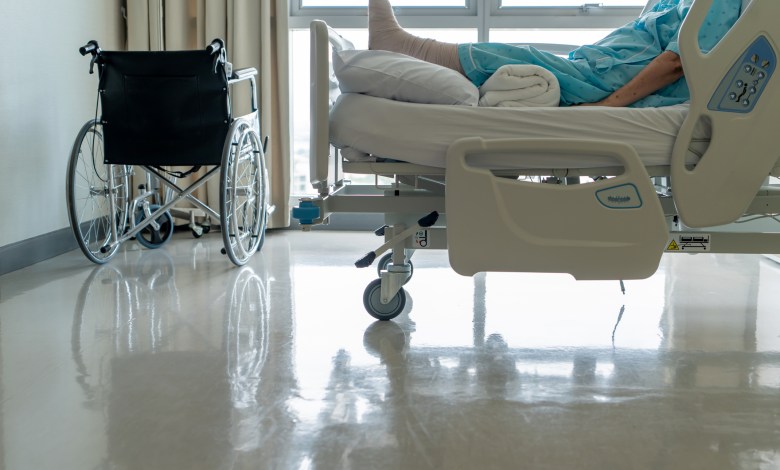 Asian senior women admit at the hospital. Old people was sick.