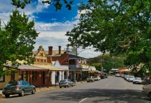 Maldon, Australia, 1-26-2011. The Main Street of the old gold mining town of Maldon, Central Victoria, Australia